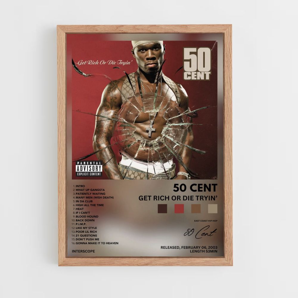 Pôster 50cent Fique Rico ou Morra Tentando