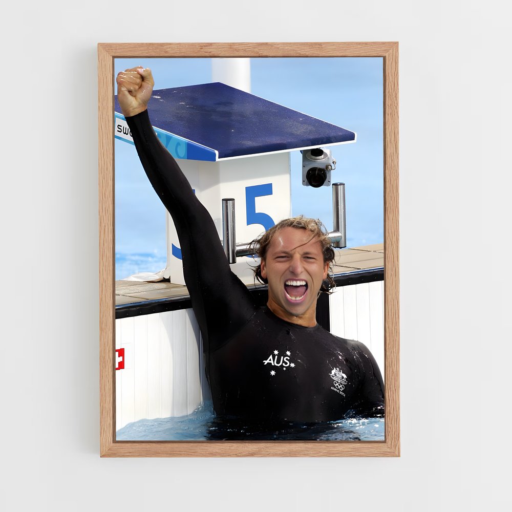 natation-11 cadre Bois clair
