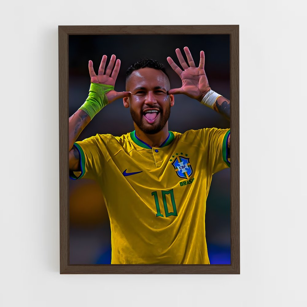 neymar-2 cadre Bois foncé