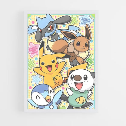 pokemon-15 cadre Blanc