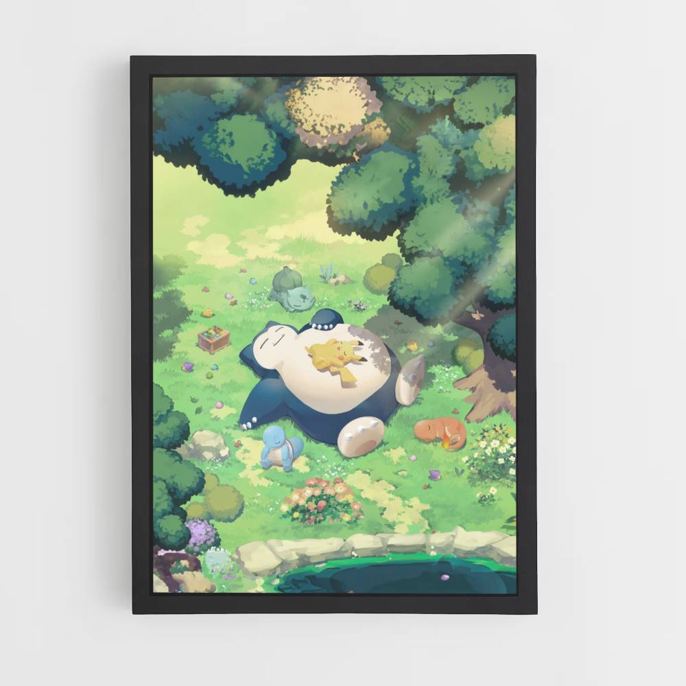 Póster Snorlax Pikachu