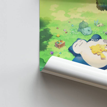 Póster Snorlax Pikachu