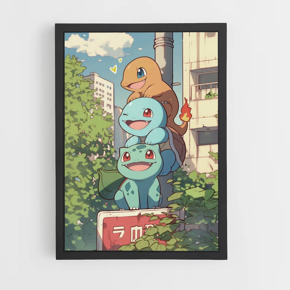 Pôster Charmander Squirtle Bulbasaur