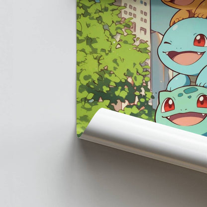 Pôster Charmander Squirtle Bulbasaur