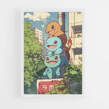 Pôster Charmander Squirtle Bulbasaur