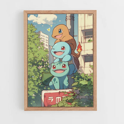 Pôster Charmander Squirtle Bulbasaur