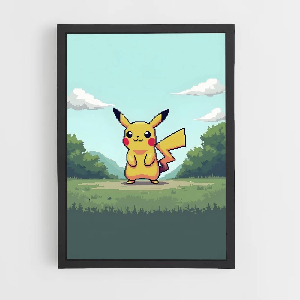 Pôster Pixel Art Pikachu