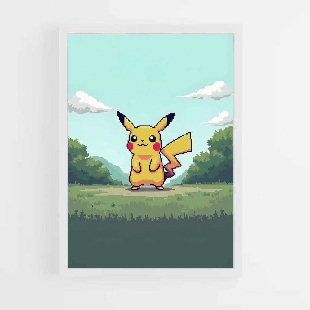 Pôster Pixel Art Pikachu