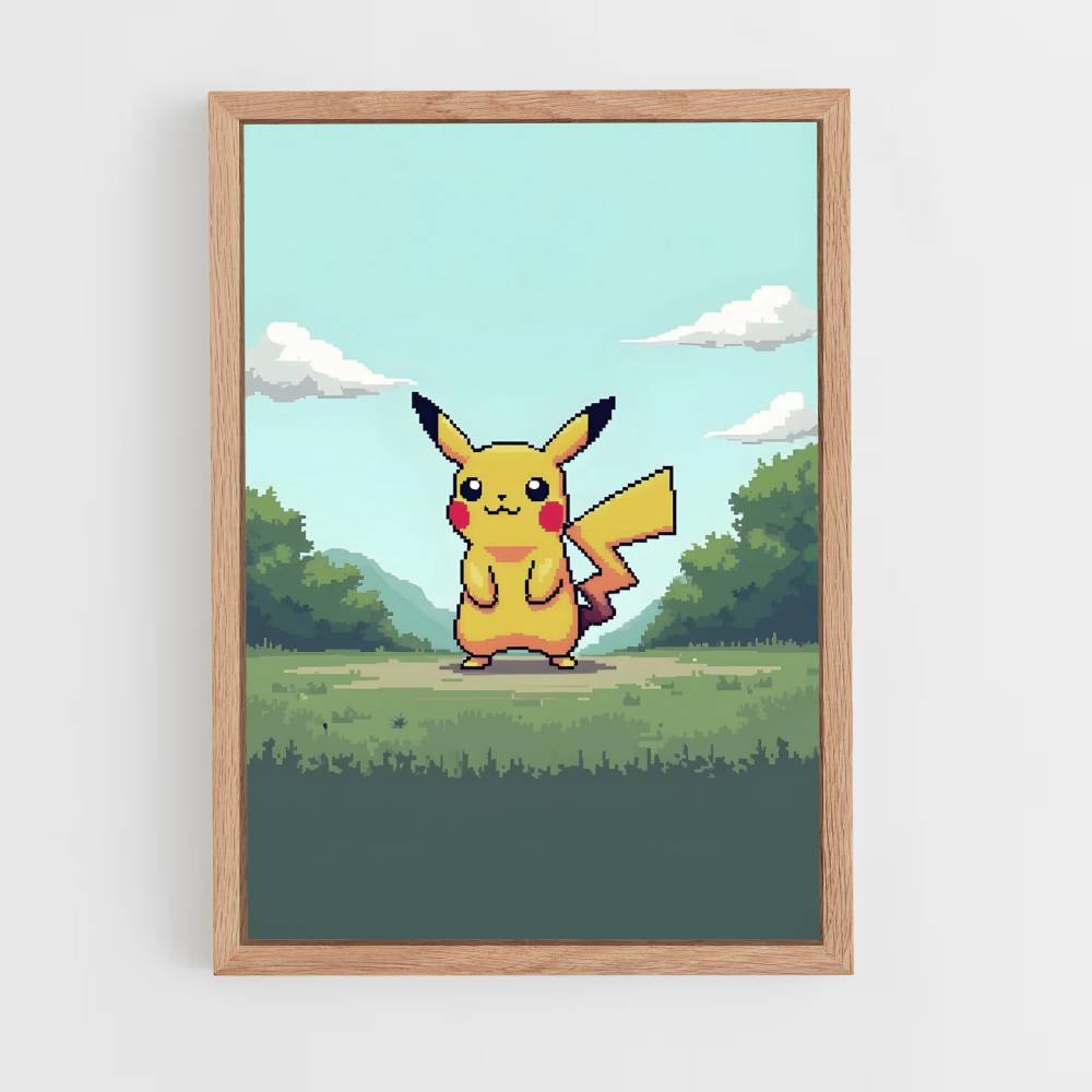 Pôster Pixel Art Pikachu