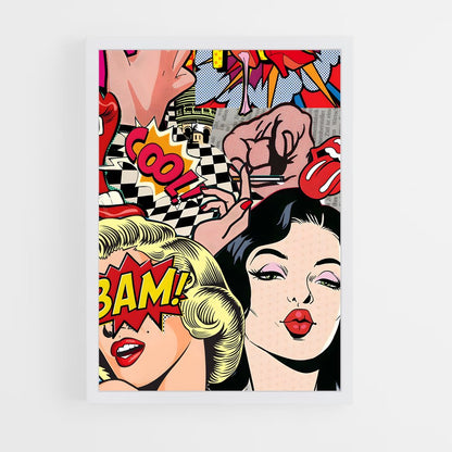 pop-art-9 cadre Blanc