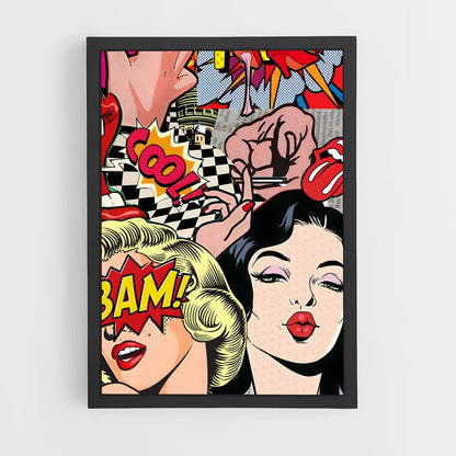 pop-art-9 cadre Noir