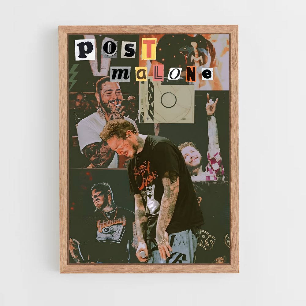 post-malone-17 cadre Bois clair