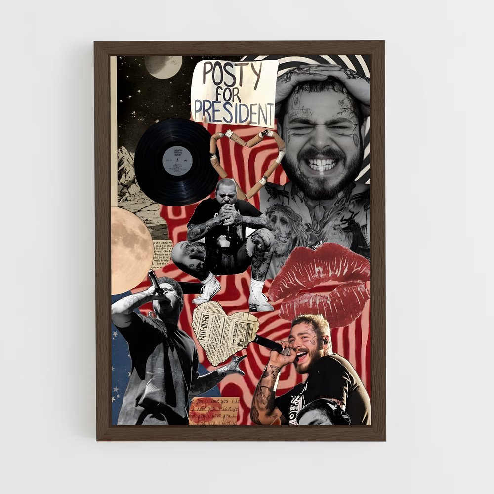 post-malone-18 cadre Bois foncé