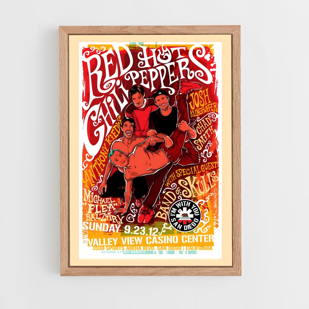 red-hot-chili-pepper-12 cadre Bois clair