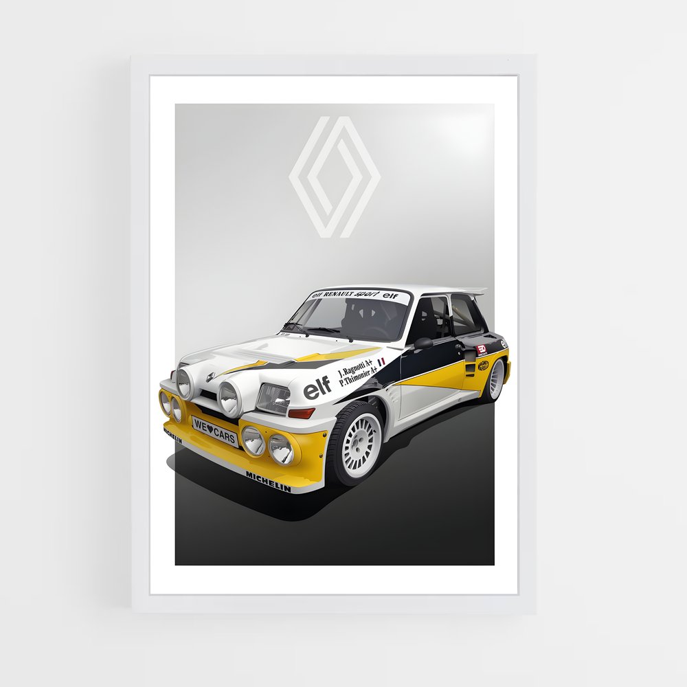 renault-8 cadre Blanc