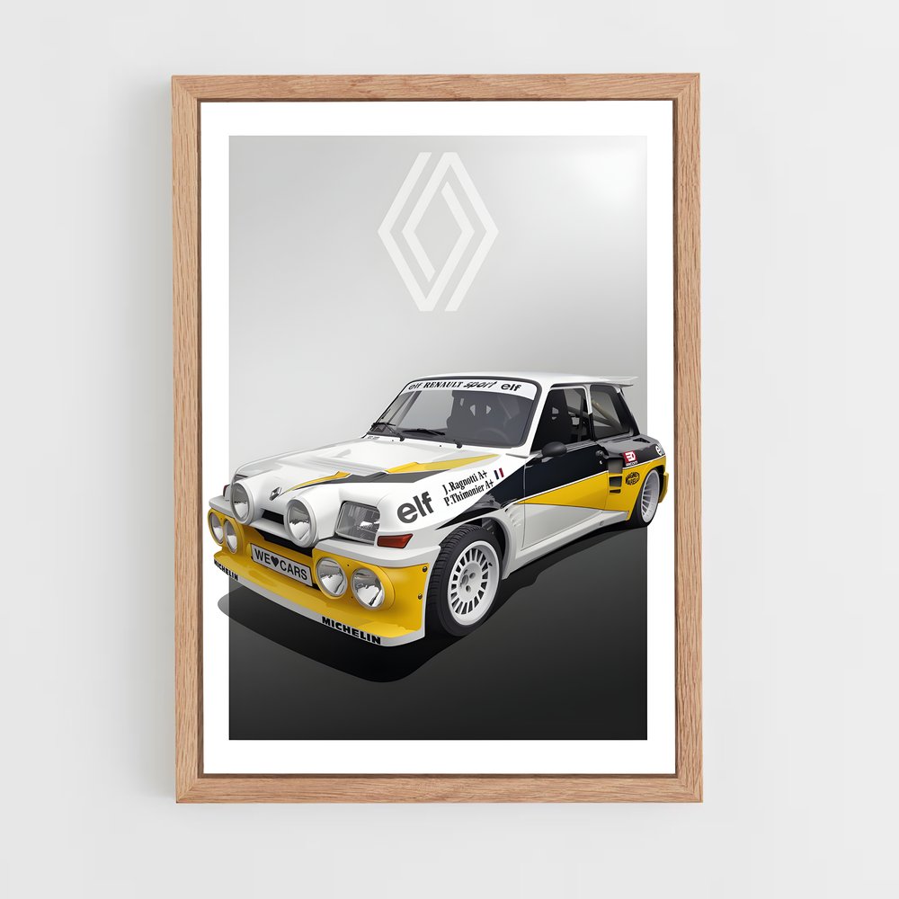 renault-8 cadre Bois clair