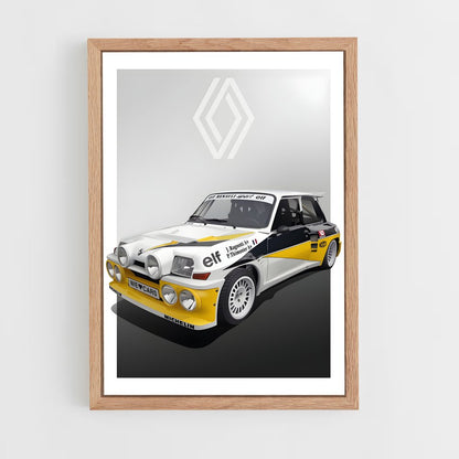 renault-8 cadre Bois clair