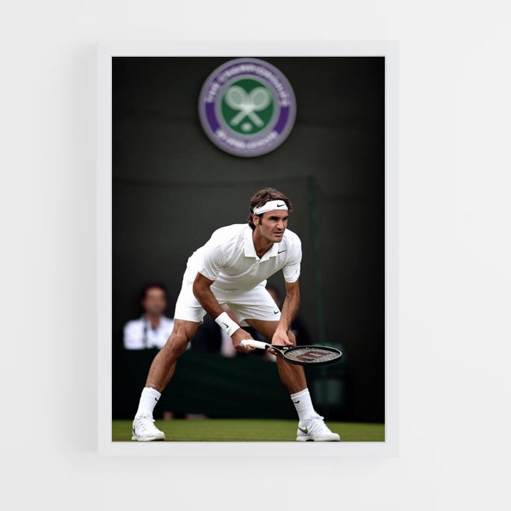 Pôster Rodger Federer Branco