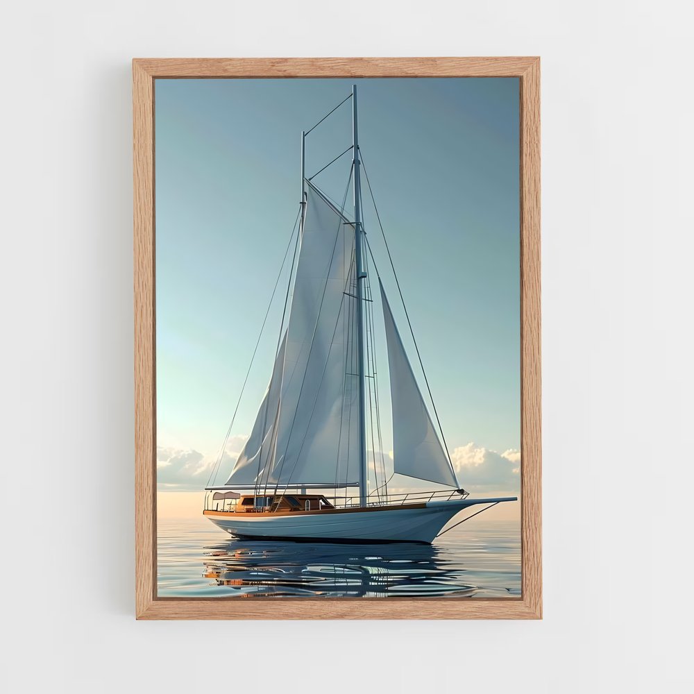 sailboat-1 cadre Bois clair