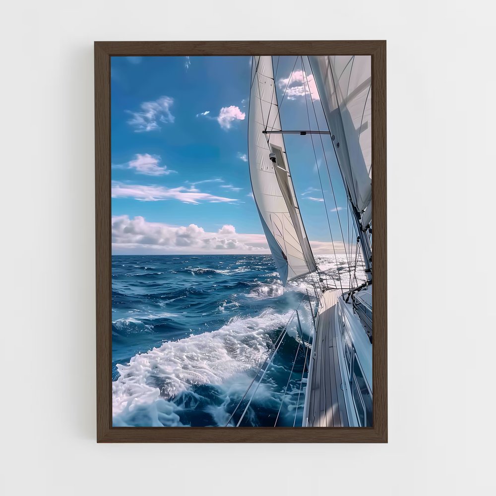 sailboat-9 cadre Bois foncé