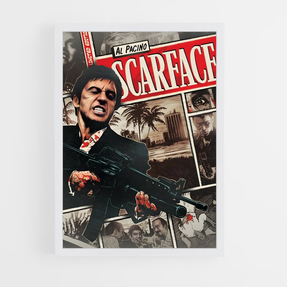 scarface-6 cadre Blanc