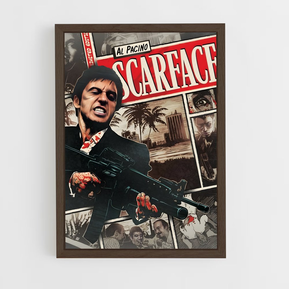 scarface-6 cadre Bois foncé