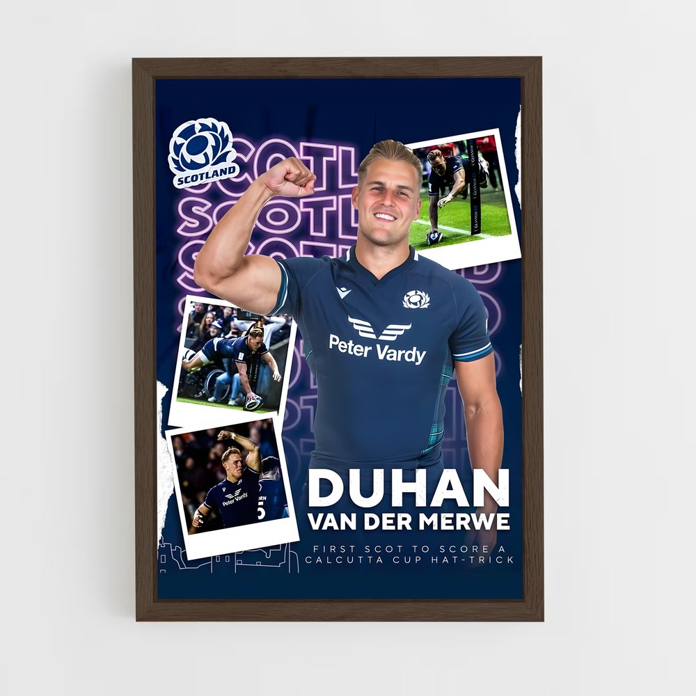 scotland-rugby-7 cadre Bois foncé