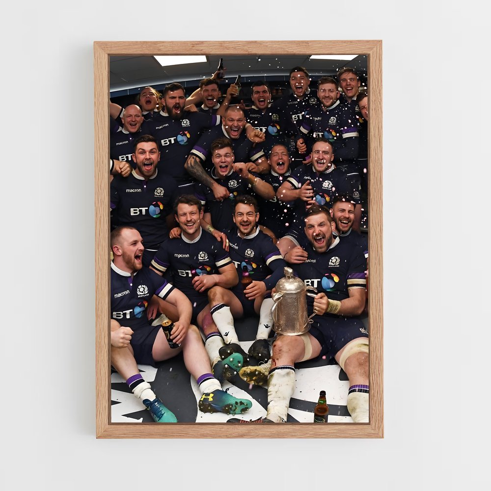 scotland-rugby-9 cadre Bois clair