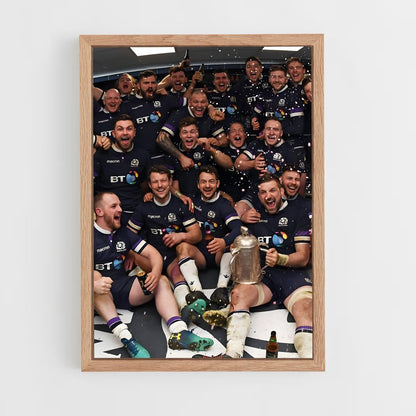 scotland-rugby-9 cadre Bois clair