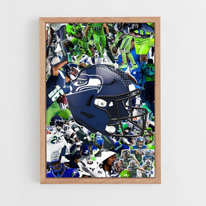 seahawks-12 cadre Bois clair