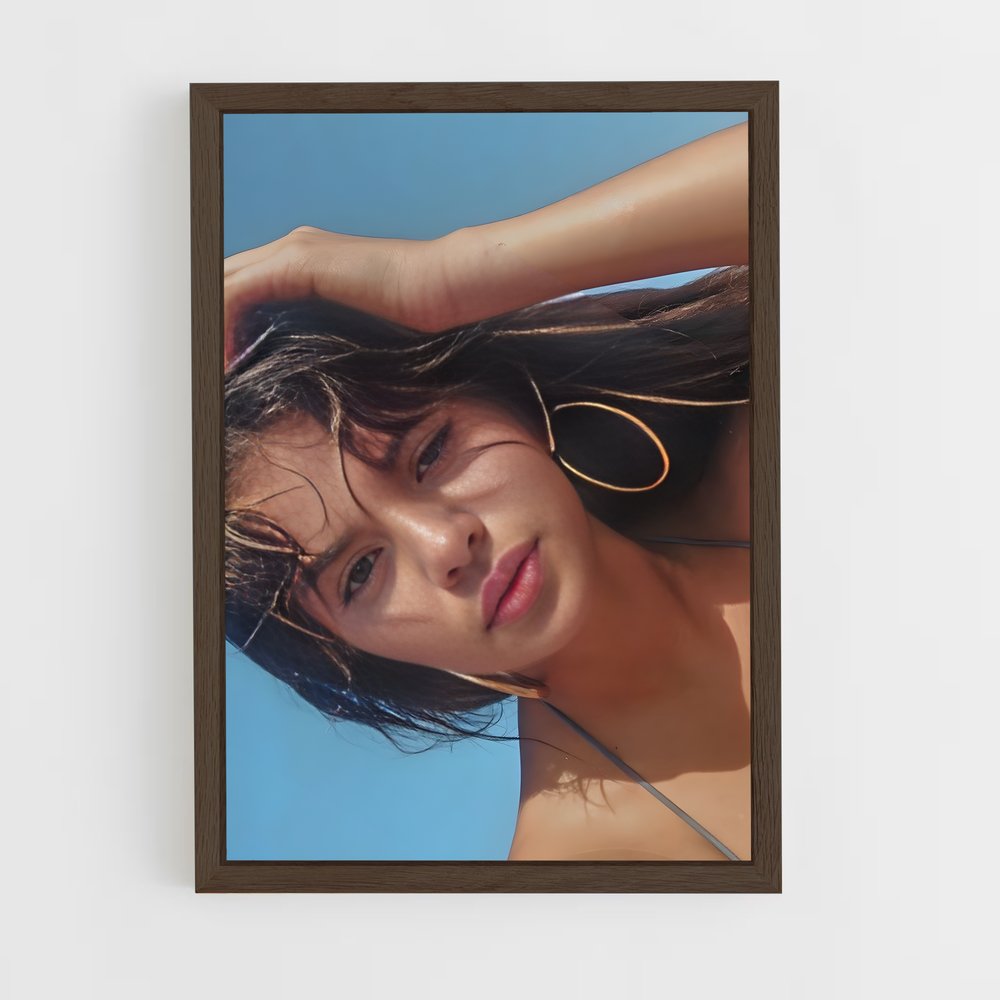 selena-gomez-7 cadre Bois foncé