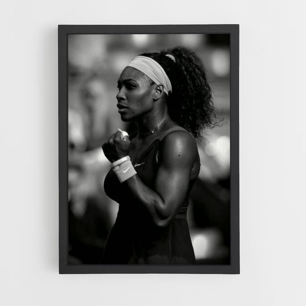 Pôster Serena Williams Preto e Branco