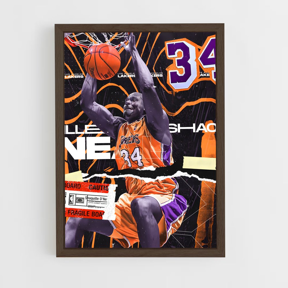 shaquille-oneal-6 cadre Bois foncé