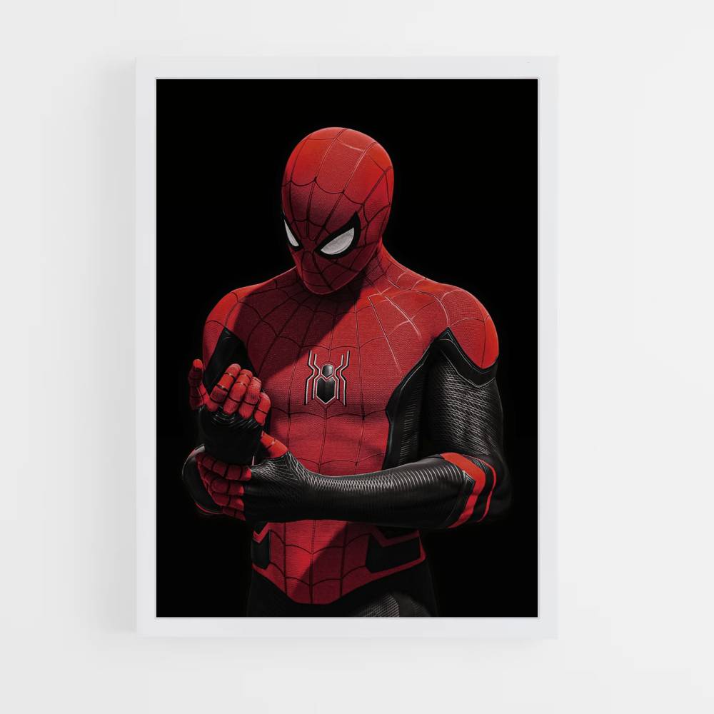 Pôster Homem-Aranha Preto e Vermelho