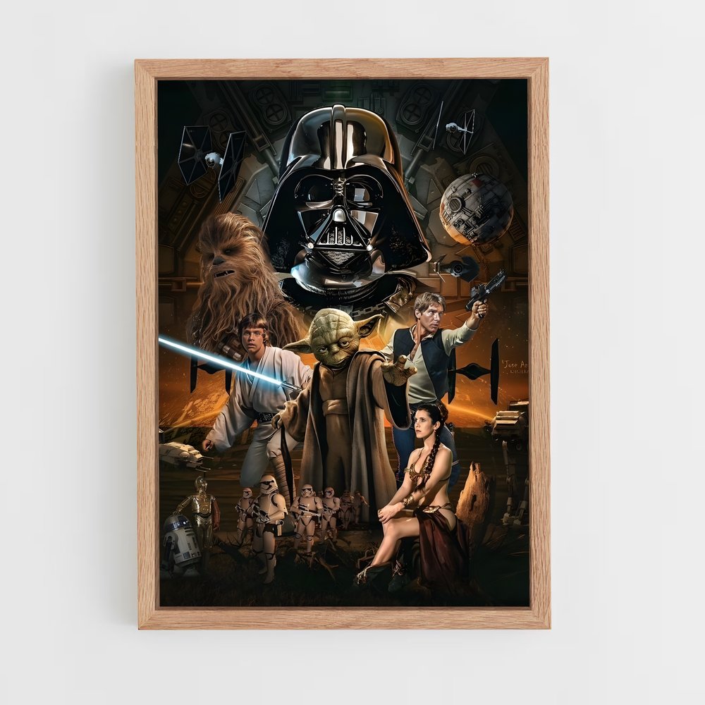 star-wars-23 cadre Bois clair
