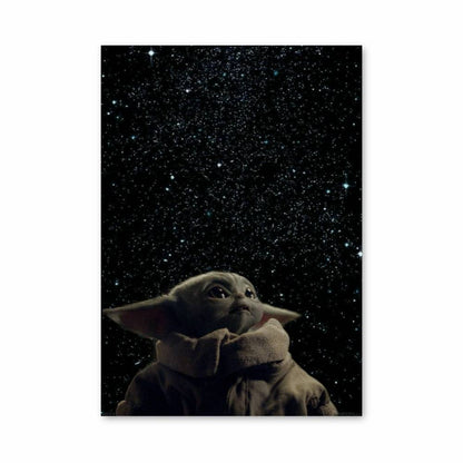 Poster Bébé Yoda Espace