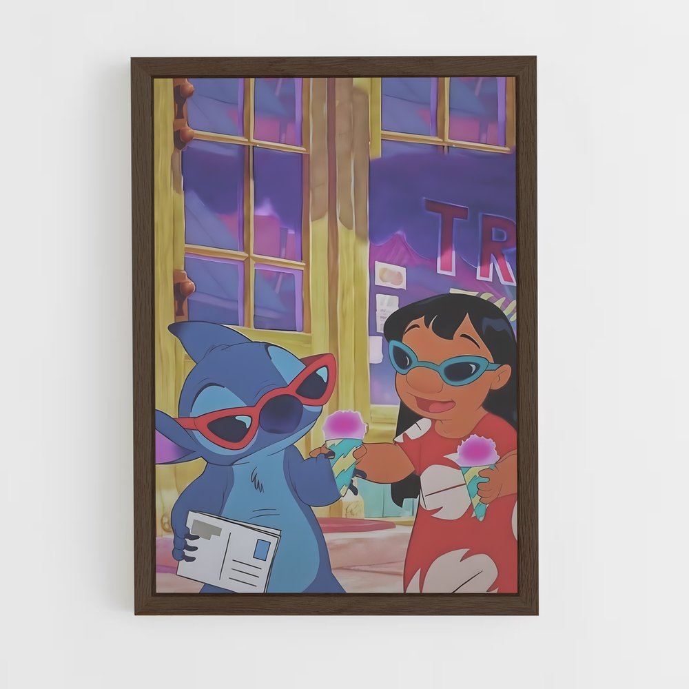 stitch-14 cadre Bois foncé