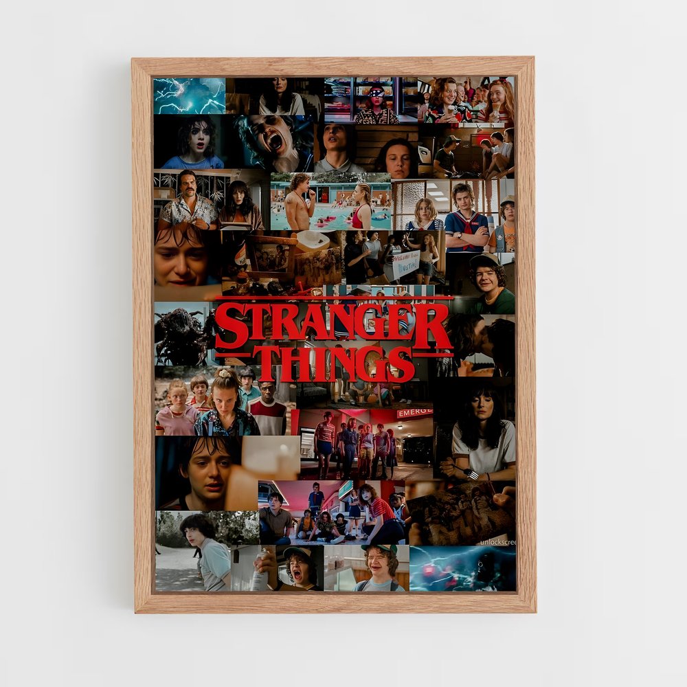 stranger-things-5 cadre Bois clair