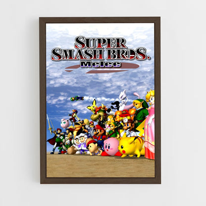 super-smash-bros-2 cadre Bois foncé