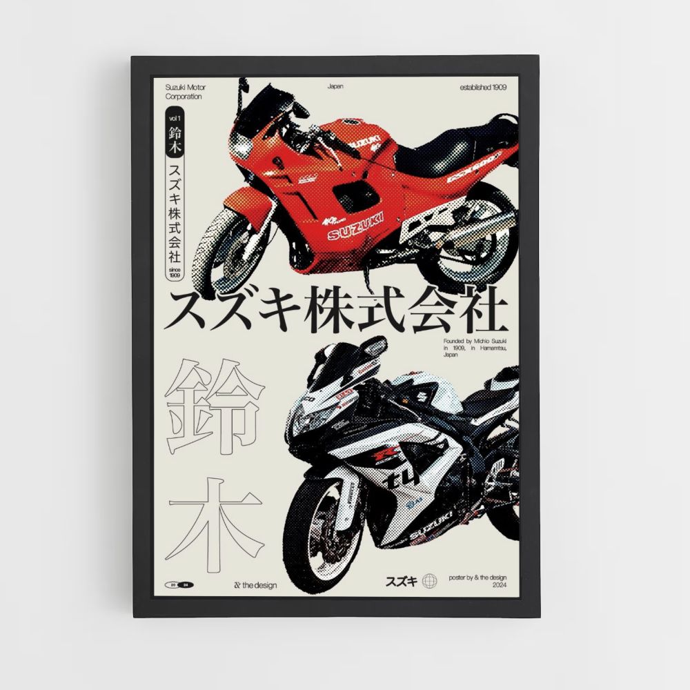 Pôster de motocicleta japonesa