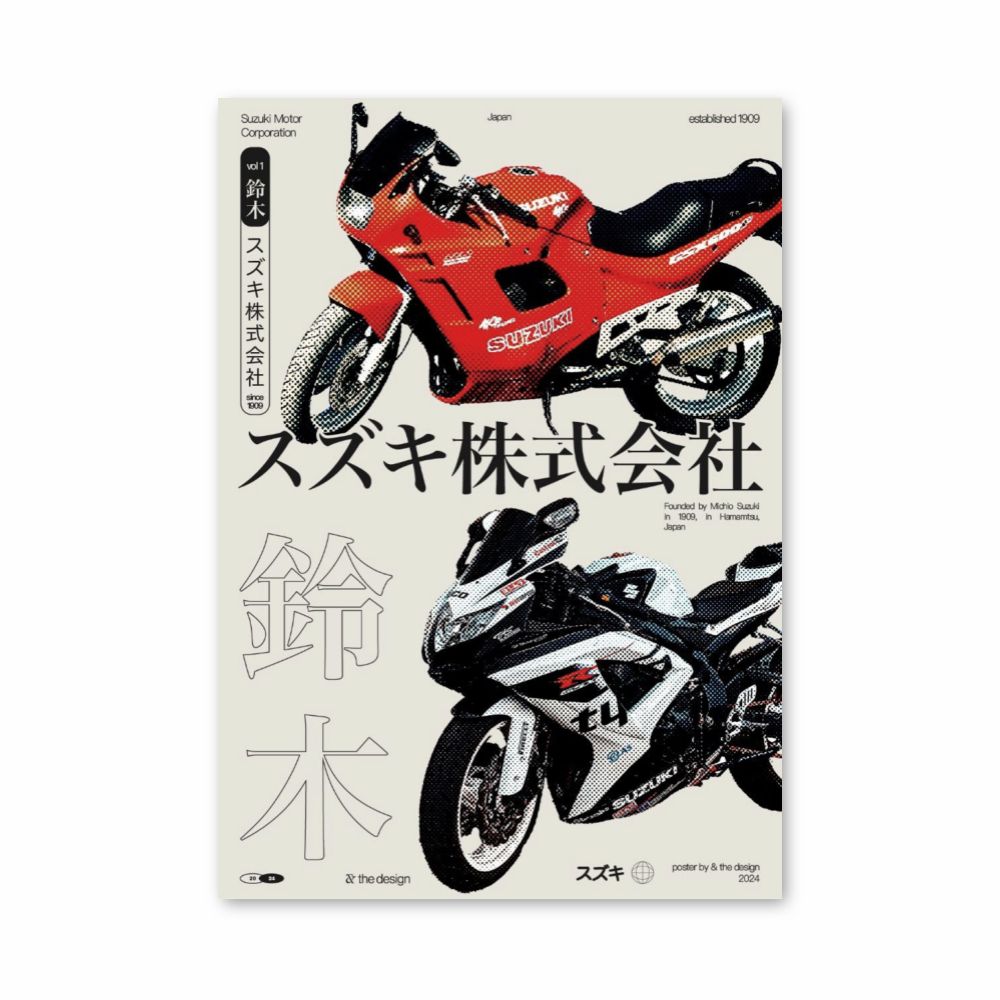 Pôster de motocicleta japonesa