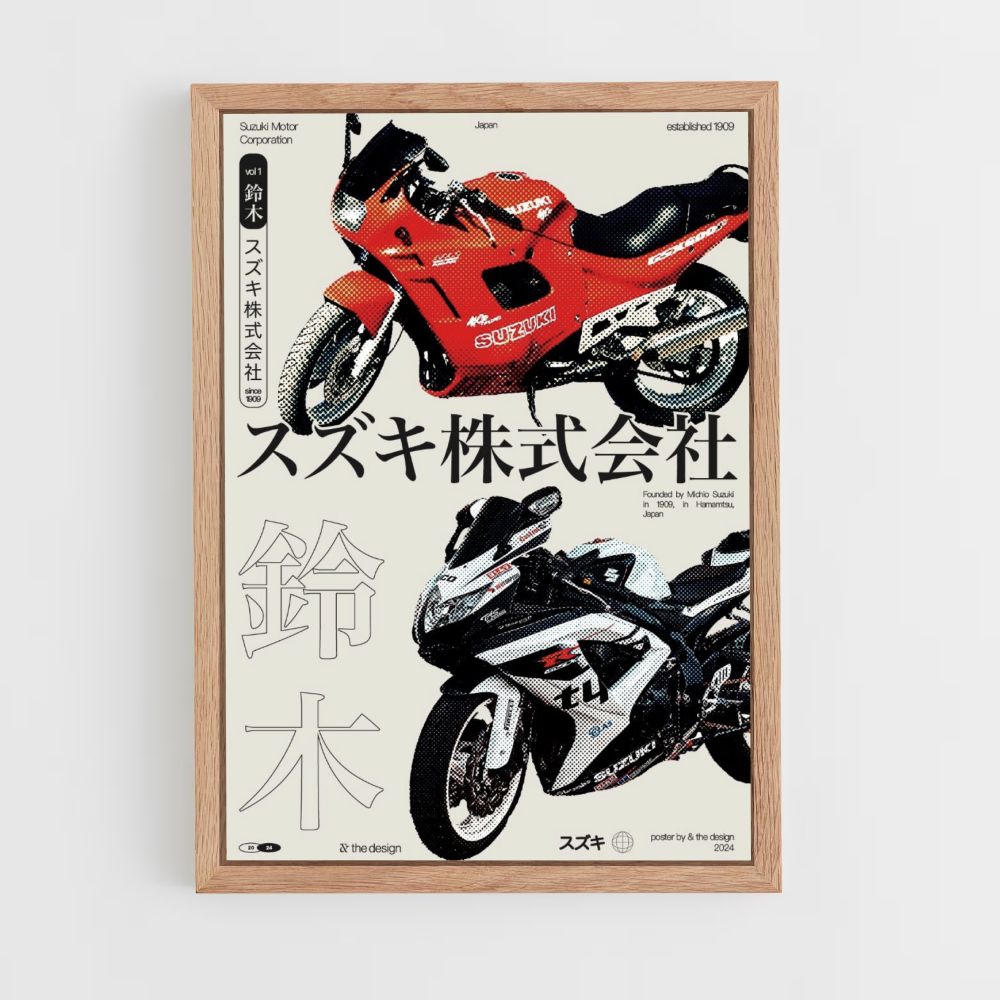 Pôster de motocicleta japonesa