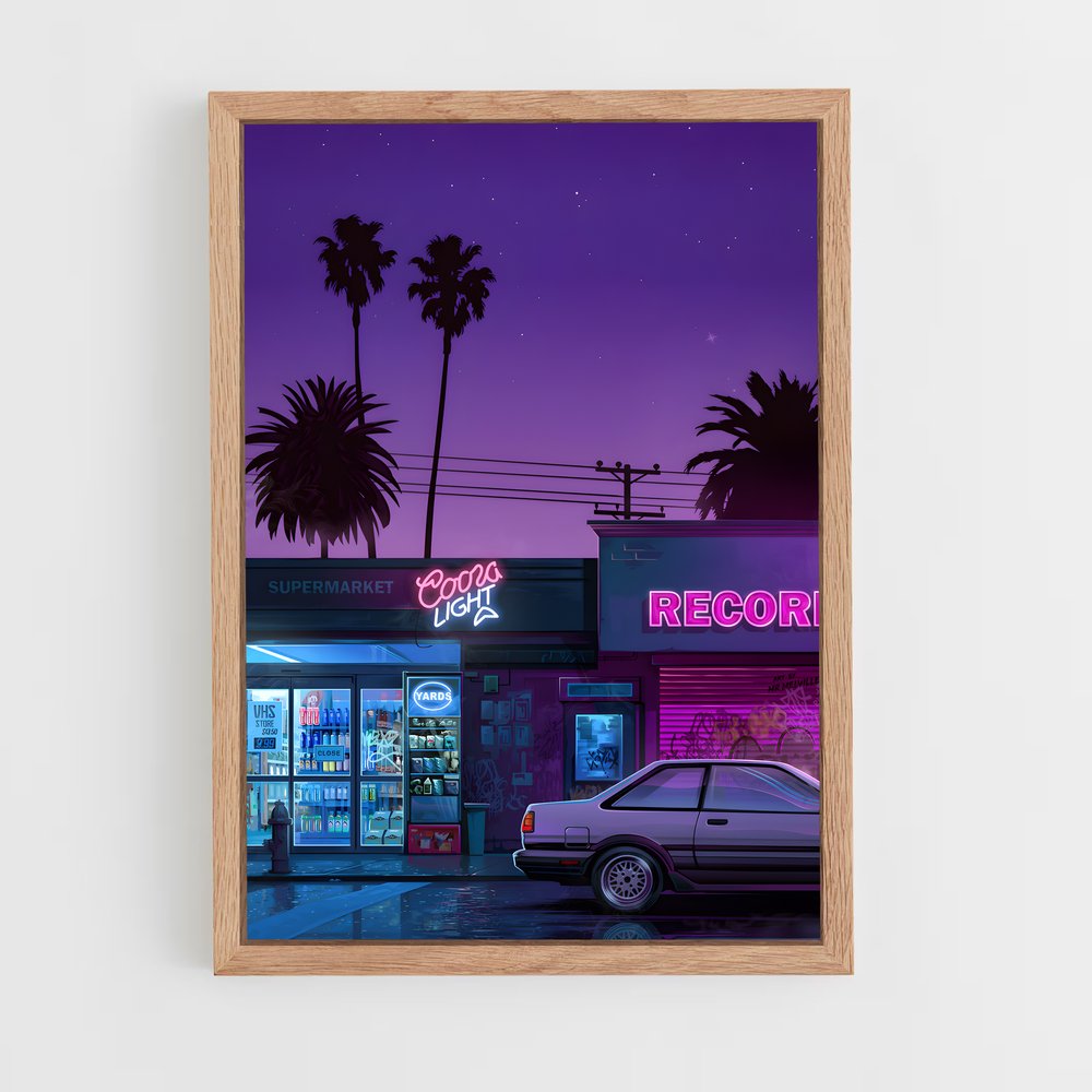 synthwave-11 cadre Bois clair