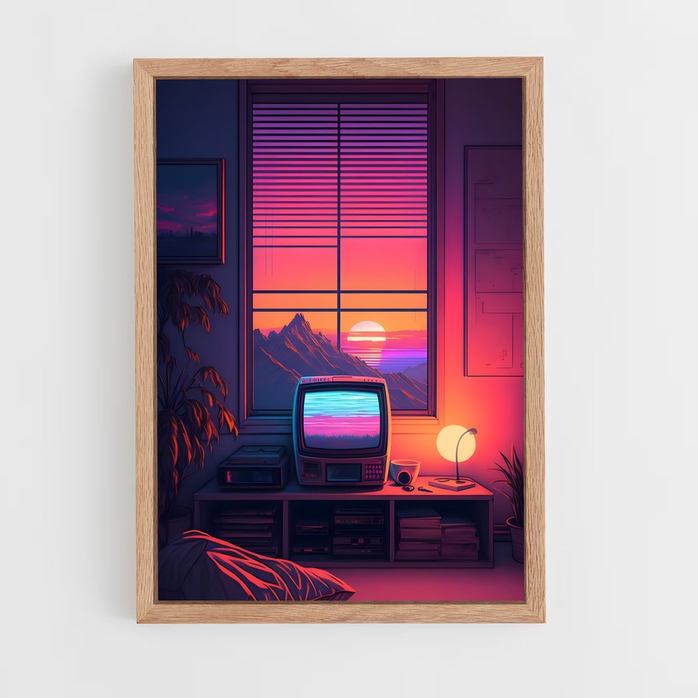 synthwave-2 cadre Bois clair
