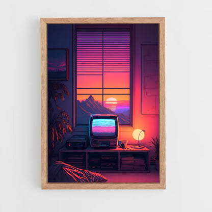 synthwave-2 cadre Bois clair