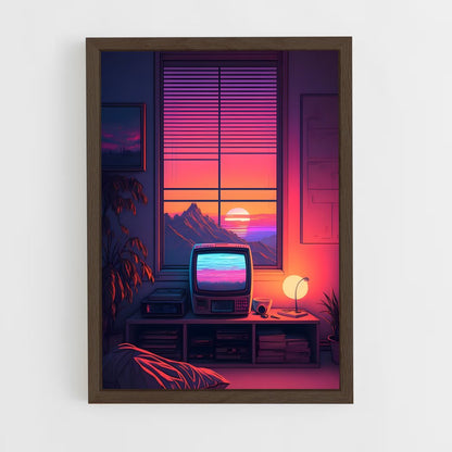 synthwave-2 cadre Bois foncé