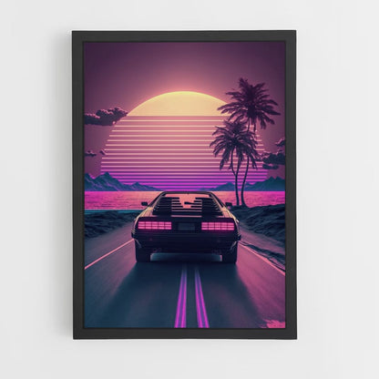 Pôster retrô Synthwave