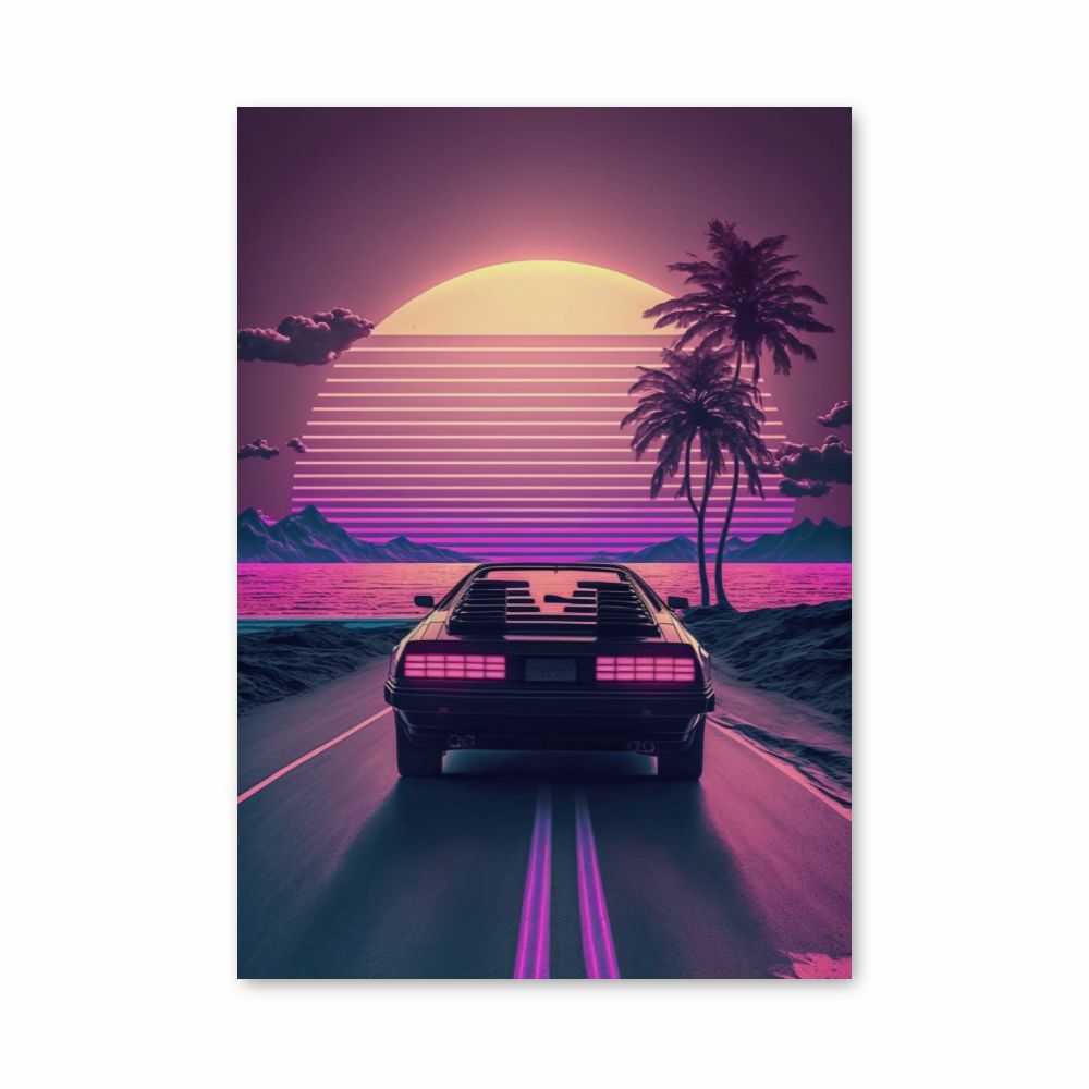 Pôster retrô Synthwave