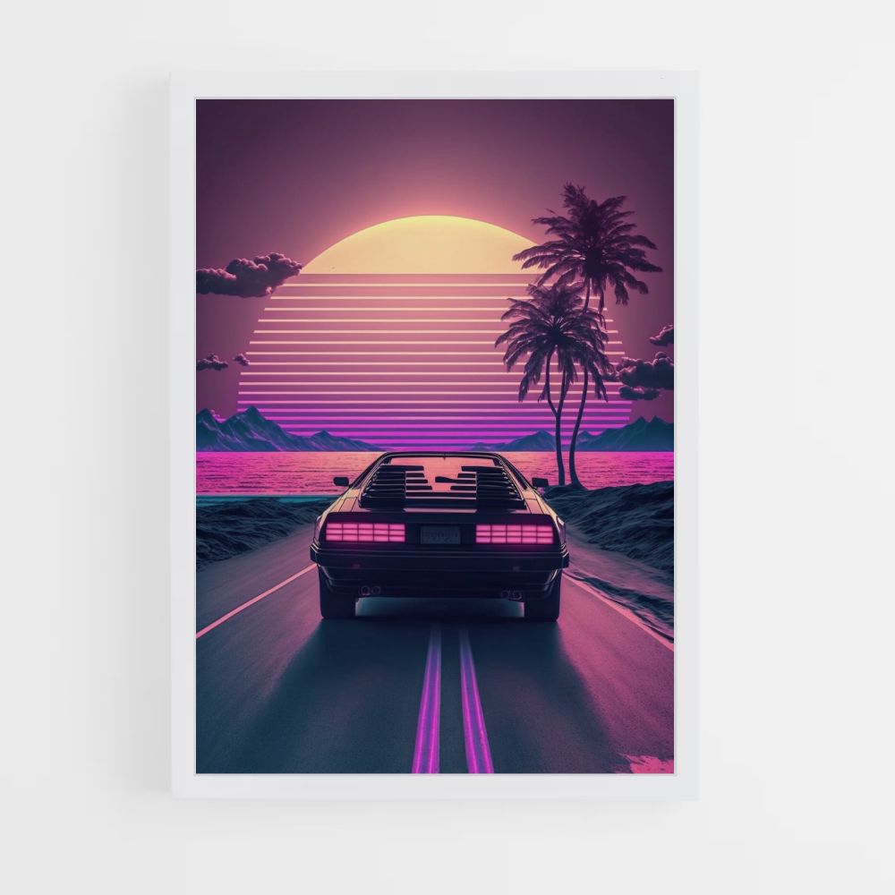 Pôster retrô Synthwave