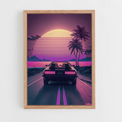 Pôster retrô Synthwave